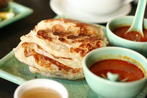 Roti gandum dengan kari dhal